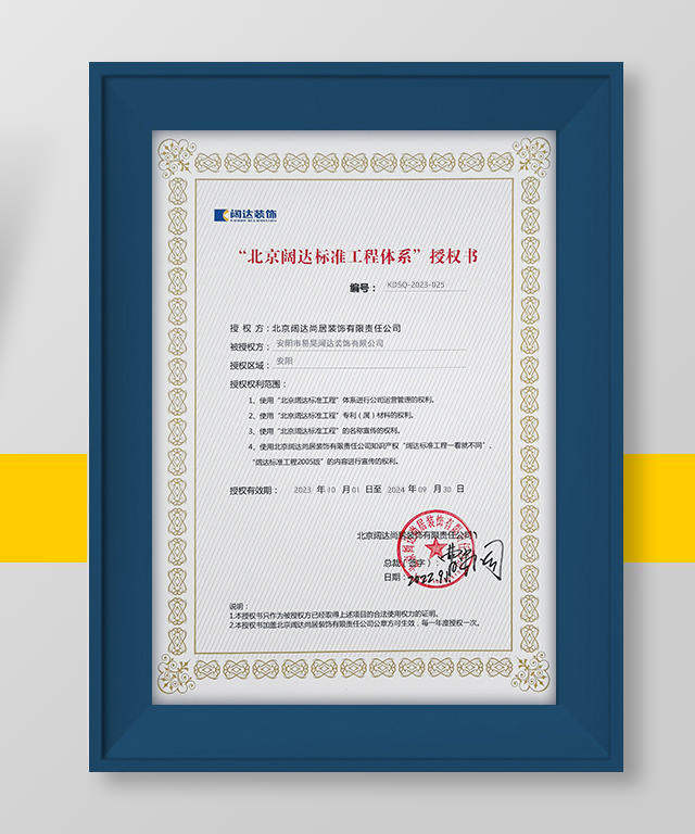 闊達(dá)授權(quán)證書