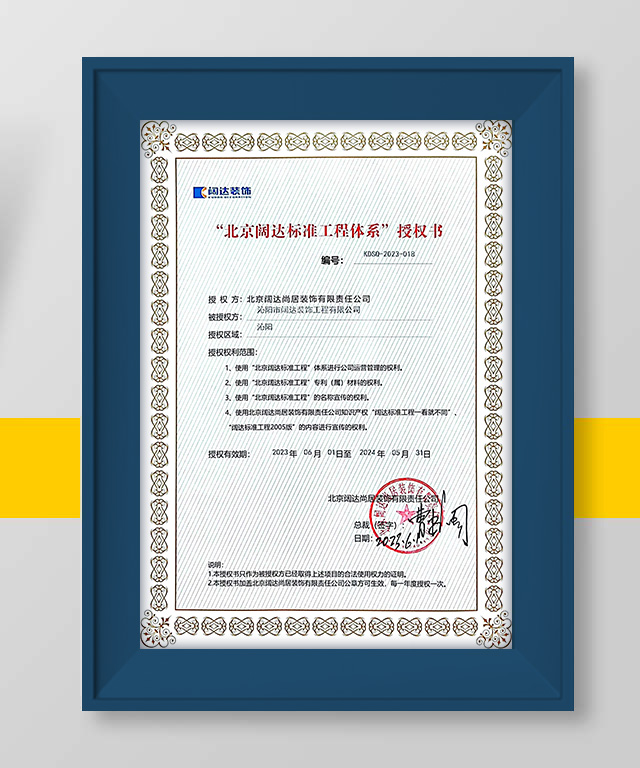 闊達(dá)授權(quán)證書